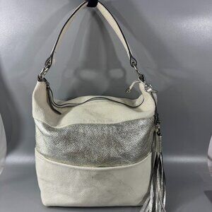 INNUE ITALIAN WHITE LEATHER HOBO/SHOULDER BAG